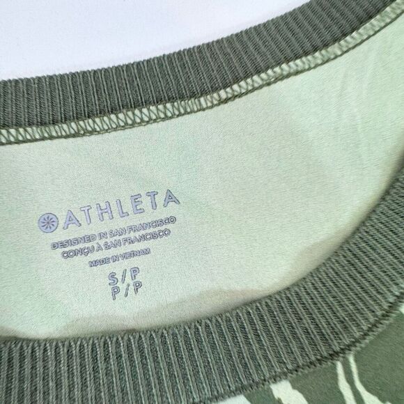 Athleta Dress Womens Small Green Rincon Printed Sleeveless Drawstring Mini New - Picture 5 of 11